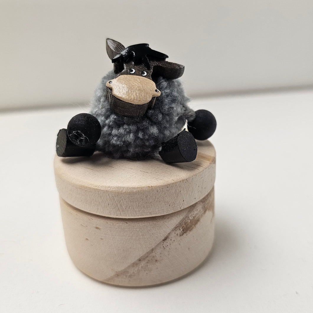 Pom Pom Wooden Donkey Trinket Box