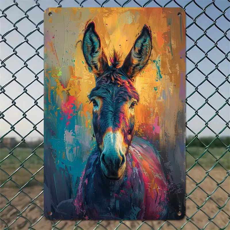 Tin Multi-Color Donkey Sign